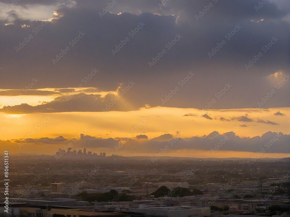 sunset over the city sunset over the city