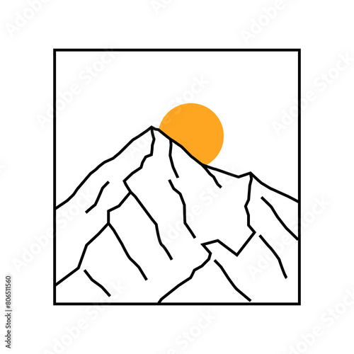 K2 Mountain nature wild vector art badge, t-shirt, sticker, and outdoor apparel © fiqqiFaqiih