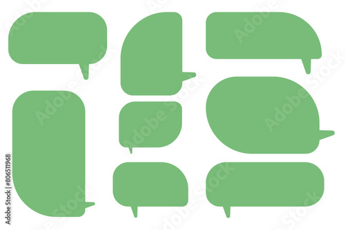 Set speech bubbles on white background. chat box or chat vector square and doodle message or communication icon Cloud speaking for comics and minimal message dialog