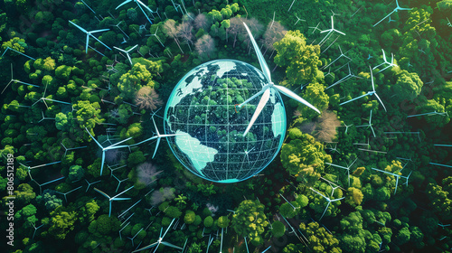 A digital globe highlighting carbon credit markets and green investment opportunities across the world