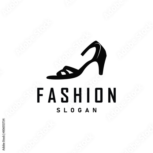 Women shoes logo illustration design business style fashion trend ladies high heels
