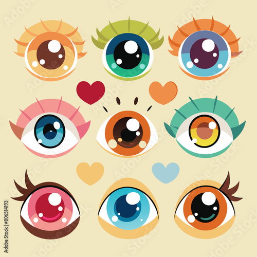 A Collection of Cute Eyes Cartoon (2)