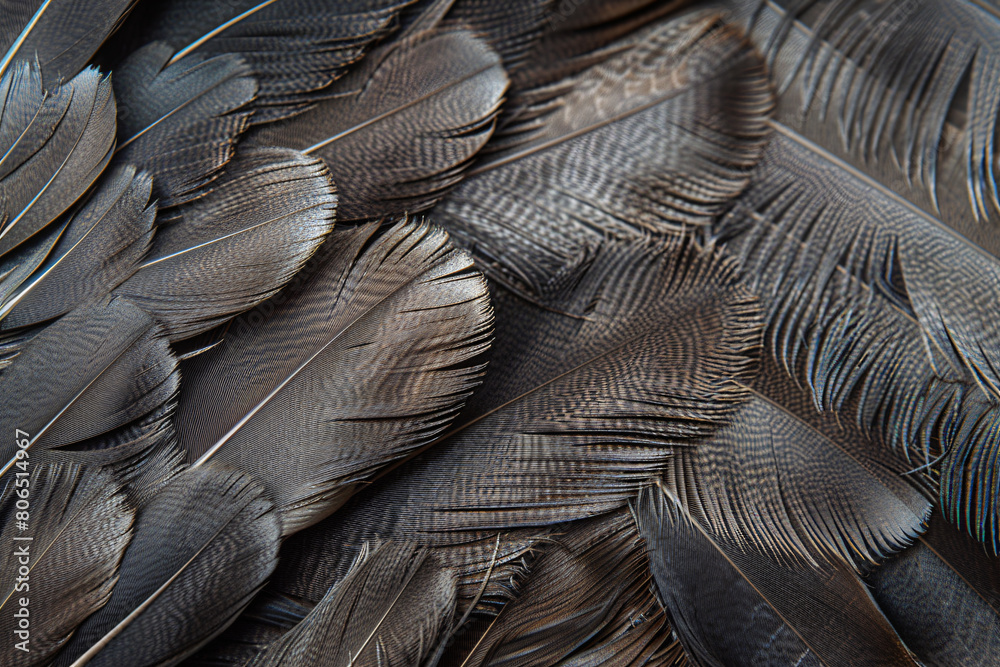 Obraz premium Close-up of textured brown feather with fabric-like pattern, nature's design for clothing or decoration