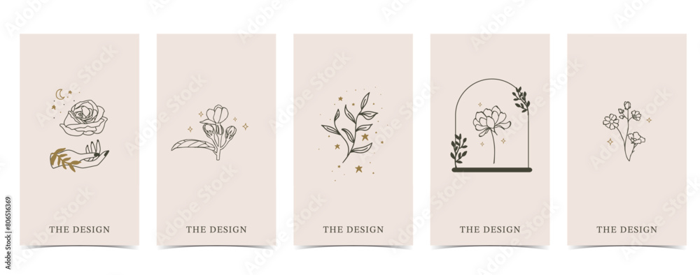 flower background with lavender,jasmine,magnolia.illustration vector for a4 page design