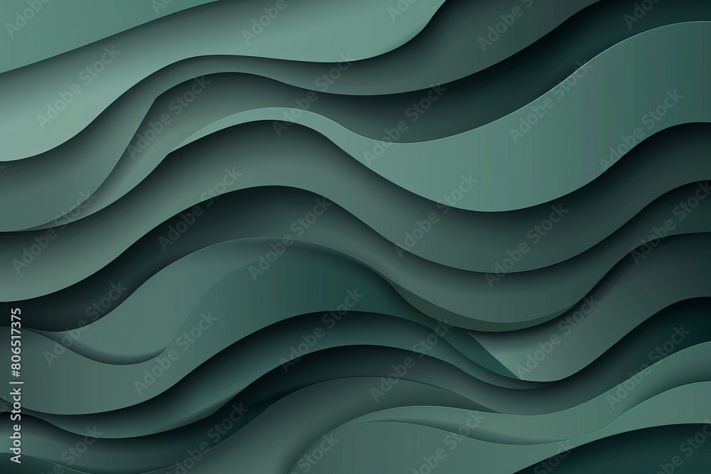 Dark pale green paper waves abstract banner design. Elegant wavy vector background Dark pale green paper waves abstract banner design. Elegant wavy vector background