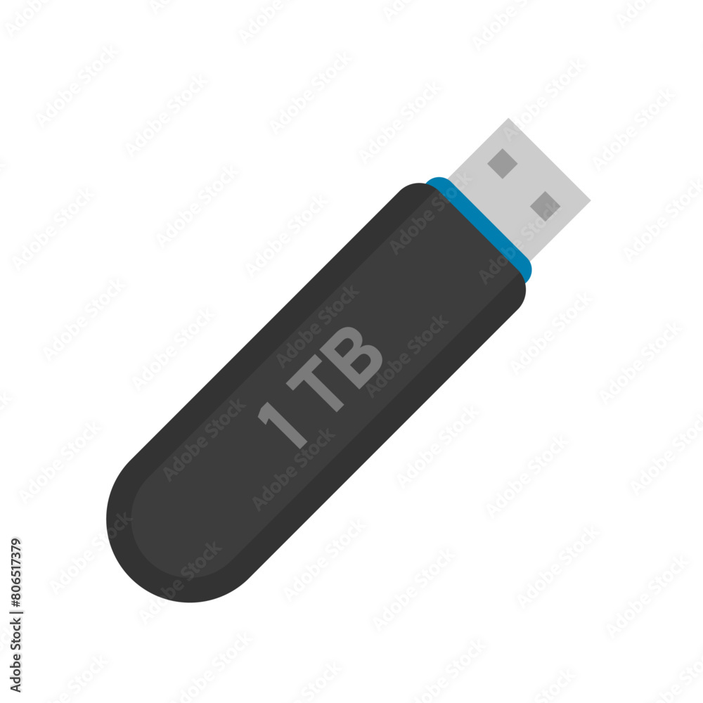 1 TB USB flash drive flat vector icon illustration logo clipart 1 TB USB flash drive flat vector icon illustration logo clipart