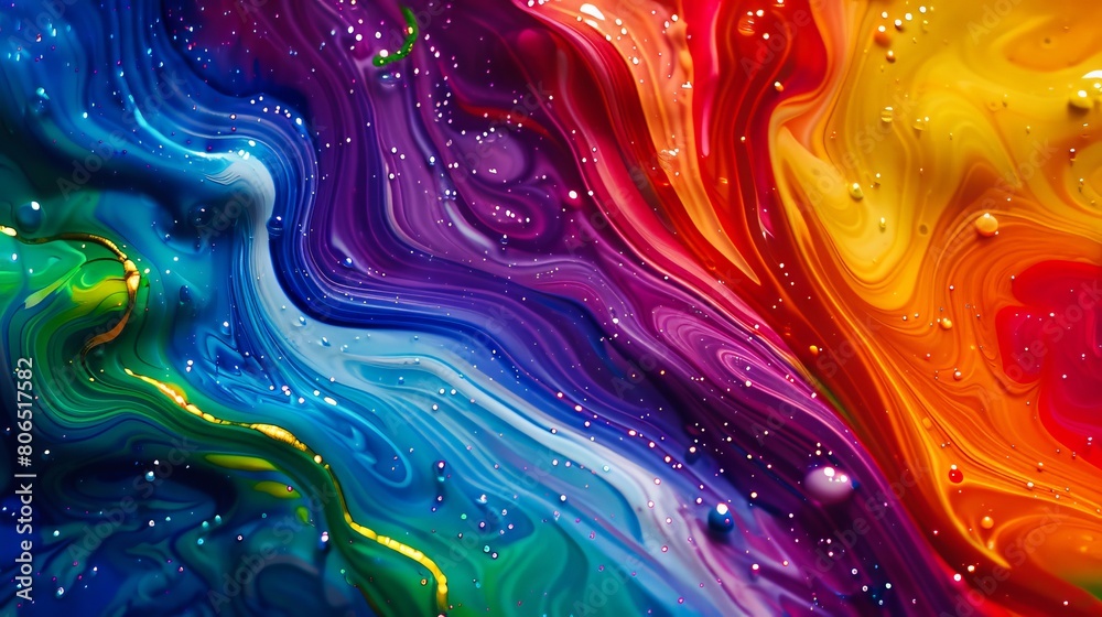 A colorful abstract painting with drops of paint. A colorful abstract painting with drops of paint.