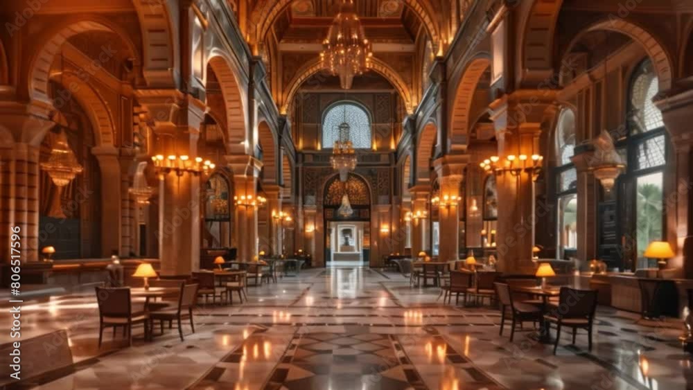 A luxurious dining experience, enveloped by the stunning architecture and design of a venue that exudes sophistication and charm