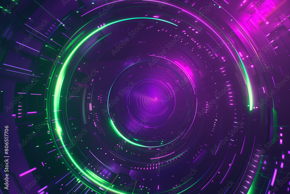 Sci Fi Illustration of a neon geometric circlebackground for technology. Sci Fi Illustration of a neon geometric circlebackground for technology.