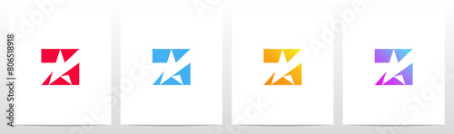 Star Negative Space Letter Initial Logo Design Z
