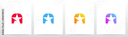 Star Negative Space Letter Initial Logo Design A