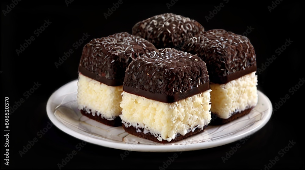 Traditional Lamington cakes or dessert for Australia Day party. Traditional Lamington cakes or dessert for Australia Day party.