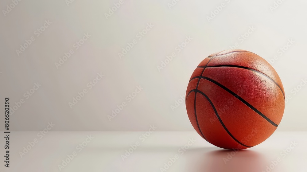 A basketball ball on the floor.