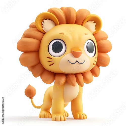 3D Cute Lion Mascot Character