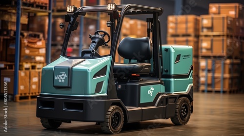 Electric work vehicles in an industrial or commercial warehouse