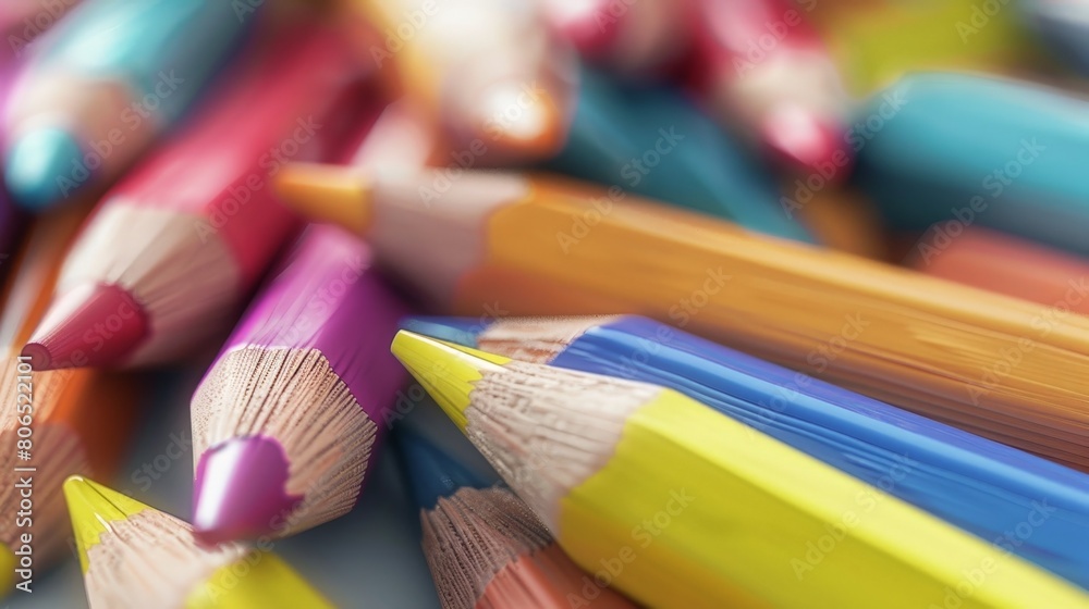 Obraz premium A colorful pencils on a white background.
