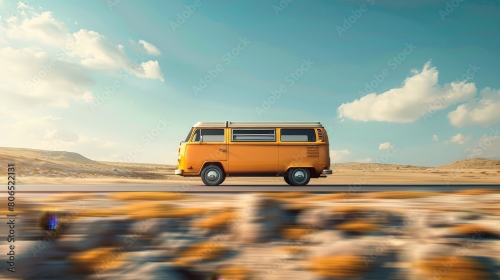 Fototapeta premium A car on the road.