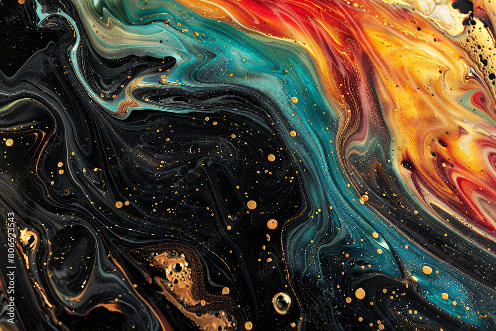 Abstract swirl pattern in gold and blue, liquid metal texture for artistic backdrop Abstract swirl pattern in gold and blue, liquid metal texture for artistic backdrop