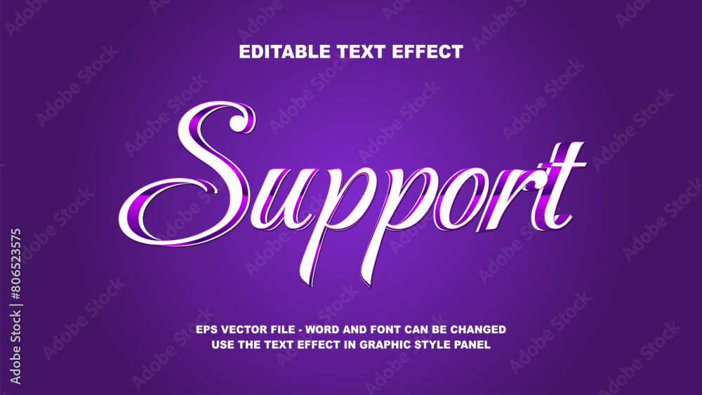 Editable Text Effect Support 3D Vector Template