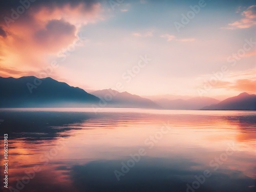 sunset over the lake