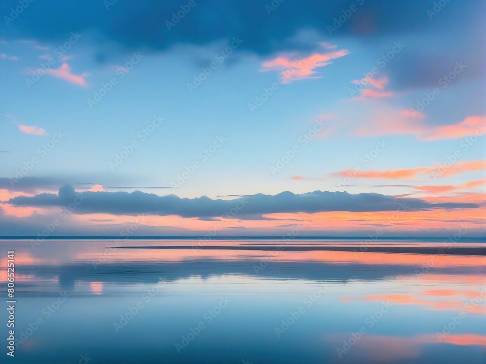 Naklejka premium sunset over the lake