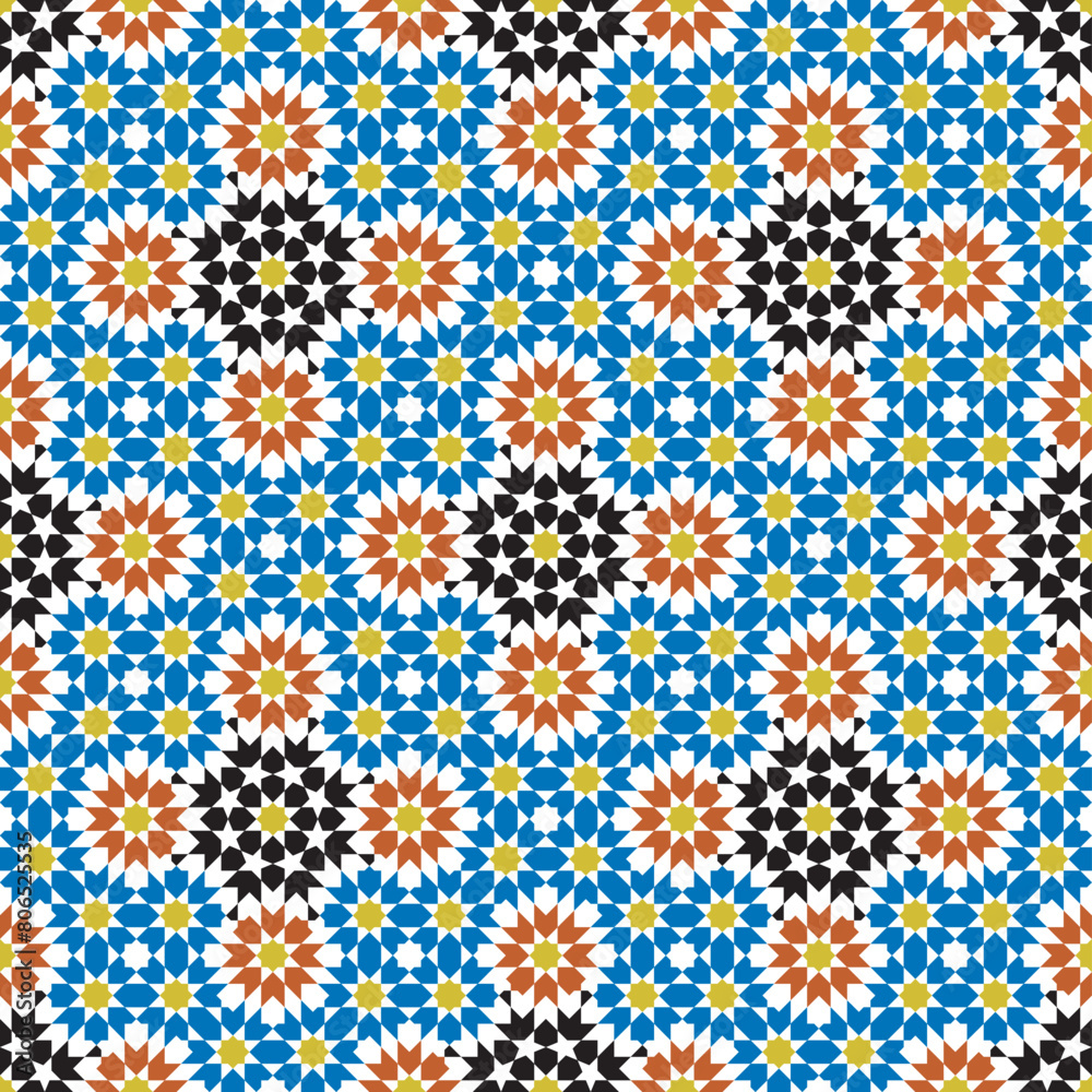 Seamless arabic geometric ornament based on traditional arabic art. Muslim mosaic. Arabian tile. Girih style.