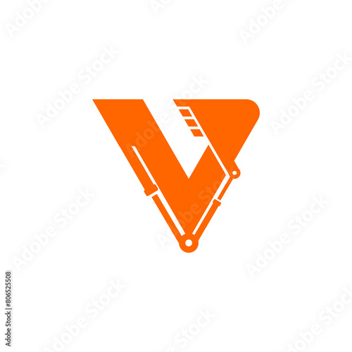 Letter "V" exacavating logo