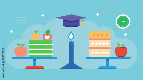 A comparison tool for students to evaluate the cost and benefits of different meal plans offered by their university.. Vector illustration