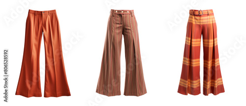 Set of leg woman long pants style, isolated on transparent background