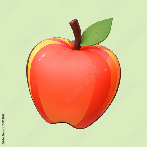 Red apple isolated on white cartoon illustration (ID: 806528963)