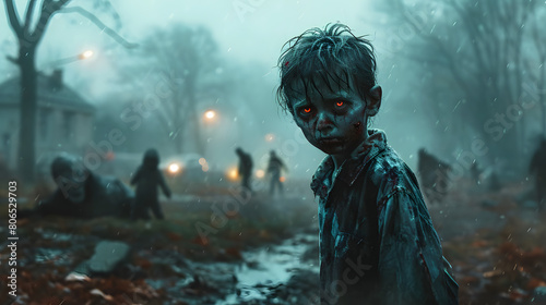 Illustrations Scary Little Boy zombies © Dicky