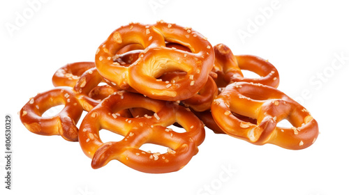 salted pretzels isolated on white