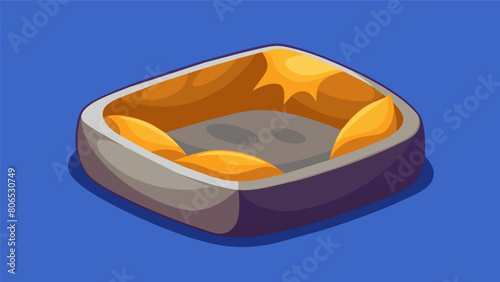 A pet bed lined with reflective material retaining your pets body heat to give them a warm and cozy place to rest and relax.. Vector illustration