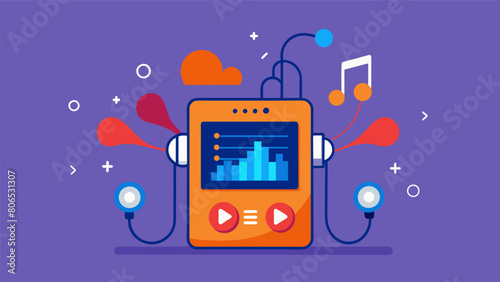 A specialized music player that uses binaural beats to induce a state of relaxation and reduce anxiety.. Vector illustration