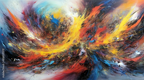 Wallpaper Mural canvas texture abstract background with multicolored oil paint brush strokes  Torontodigital.ca
