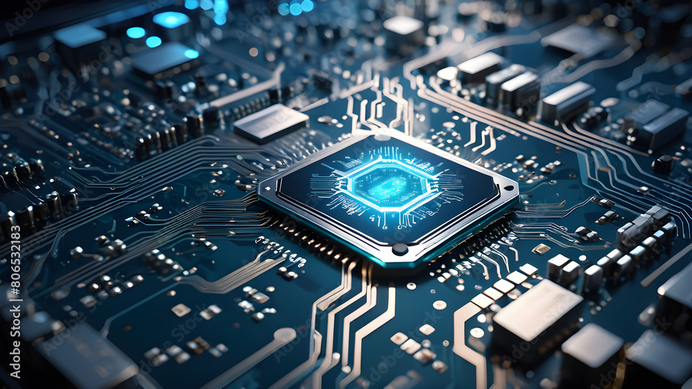 Quantum computer technologies concept. Futuristic blue circuit board background vector. Modern technology circuit board texture background design. Waves flow. Quantum explosion technology. Quantum computer technologies concept. Futuristic blue circuit board background vector. Modern technology circuit board texture background design. Waves flow. Quantum explosion technology.