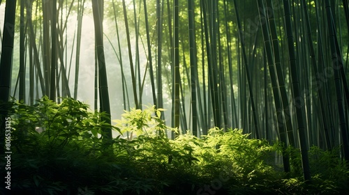 Bamboo forest in the morning  Bialowieza Forest  Poland