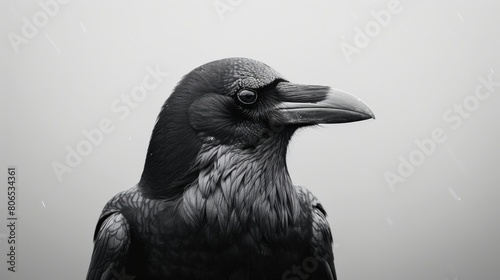 The dignified silhouette of a Carrion Crow, AI Generative photo