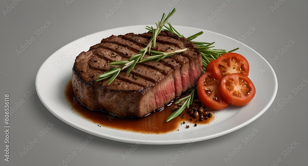 Grilled steak with rosemary and spices Hyperrealistic Highly Detailed Isolated On Transparent Background Png File Grilled steak with rosemary and spices Hyperrealistic Highly Detailed Isolated On Transparent Background Png File