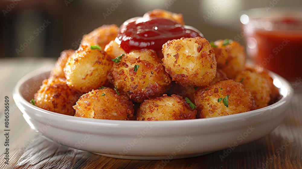 typical United States food Tater Tots white background typical United States food Tater Tots white background