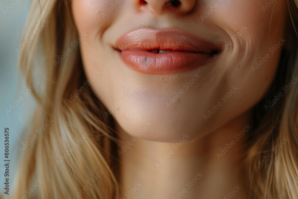 Close-up of a happy woman showcasing her fuller lips post-Botox treatment, exuding confidence and joy. Close-up of a happy woman showcasing her fuller lips post-Botox treatment, exuding confidence and joy.