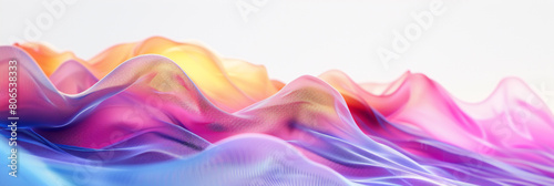 Abstract background of colorful waves in shades of pink  purple  and blue. The wavy lines evoke a sense of movement and fluidity