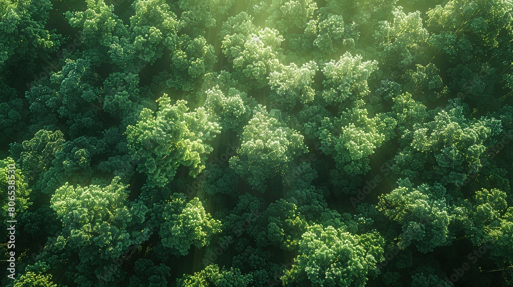 Forest Bathed in Sunlight: Aerial Perspective