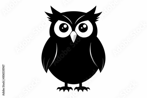 Owl silhouette on white background  Vector illustration  icon  svg  characters  Holiday t shirt  Hand drawn trendy Vector illustration  illustration of a seagull