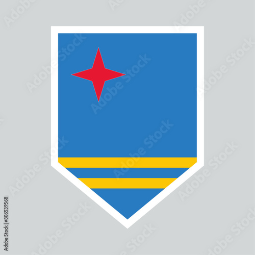 Aruba Flag in Shield Shape Frame Free Download Aruba Flag in Shield Shape Frame - GFXLoad