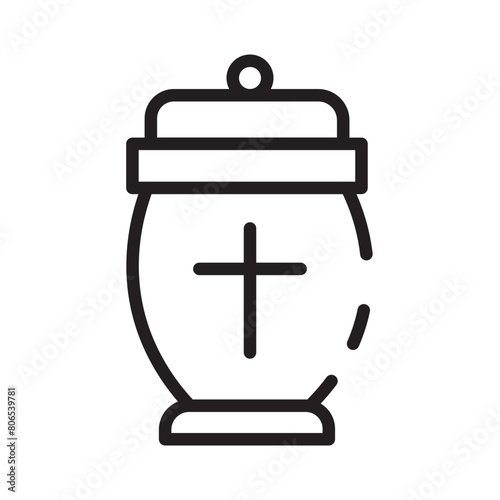 Ashes Remains Funeral Line Icon