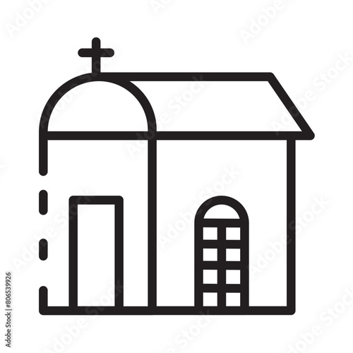 Cathedral Chapel Church Line Icon