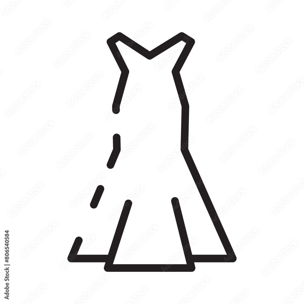 Bride Dress Gown Line Icon Bride Dress Gown Line Icon