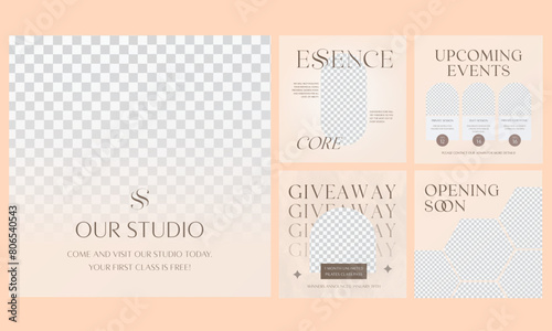Elegant Timeless Pilates Class Instagram Feed Post Template