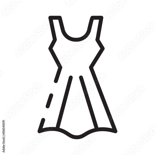 Bride Dress Skirt Line Icon